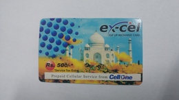 India-ex-cel-recharge Card-(30l)-(rs.500)-(12.5.2007)-(jaipur)-card Used+1 Card Prepiad Free - Indien
