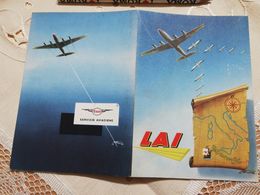 2738) LAI LINEE AEREE ITALIANE Aviazione Opuscolo Cartina Voli Esso - Manuals