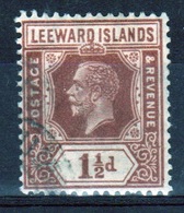 Leeward Islands 1921 Edward VII 1½d Red Brown Single Definitive Stamp. - Leeward  Islands