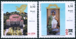 BRAZIL 2018  - BRAZILIAN MUSEUMS SERIE  -  BAHIA ART MUSEUM AND NATIONAL MUSEUM OF RIO DE JANEIRO   -  2v  - MINT - Neufs