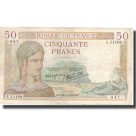 France, 50 Francs, 50 F 1934-1940 ''Cérès'', 1939, 1939-09-28, TB - 50 F 1934-1940 ''Cérès''