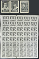 TOPIC BOXING: Complete Sheet Of 80 Cinderellas Of The Famous Engraver Czeslau Slania With 3 Different Models: Bob Fitzsi - Erinnophilie