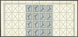 GERMANY: Sc.C30, 1926/7 Eagle 20Pf., Large Block Of 16 That Includes 4 Central TETE-BECHES + 12 Labels On Each Side, Wit - Andere & Zonder Classificatie