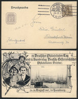 GERMANY: Beautiful PC Commemorating The Philatelist's Day, Posted In Hamburg On 24/AU/1907, With Special Postmark, VF! - Briefe U. Dokumente