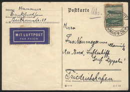 GERMANY: Card Sent From Frankfurt To A Passenger Aboard The ZEPPELIN On 8/AP/1936, Interesting! - Briefe U. Dokumente