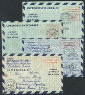 GERMANY: 4 Aerograms Sent To Argentine Between 1948 And 1952, All Different, Interesting! - Lettres & Documents