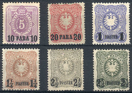 GERMANY - TURKISH OFFICES: Sc.1/6 (without 4) + 6a, Mint Lightly Hinged, VF General Quality, Catalog Value US$700+ - Deutsche Post In Der Türkei