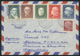 WEST GERMANY: Airmail Cover Sent To Argentina On 10/MAR/1955, Franked With The Set Yvert 76/79 + Other Values, Very Nice - Brieven En Documenten