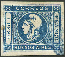ARGENTINA: GJ.14b, 1P. Clear Impression, With Partial Double Impression, Rare Cancel Of MENSAJERÍA PICOT, Excellent Qual - Buenos Aires (1858-1864)