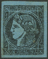 ARGENTINA: GJ.1, Un Real MC Blue, Type 6, Mint, VF Quality! With Alberto Solari Certificate - Corrientes (1856-1880)
