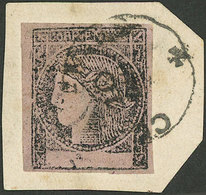 ARGENTINA: GJ.8, Dull Rose, Tied On Fragment By Corrientes Datestamp, Excellent Quality! - Corrientes (1856-1880)