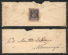 ARGENTINA: GJ.8, Dull Rose, Franking (on Back) A Mourning Cover Sent To Mburucuyá, With Pen Cancel Of Corrientes, VF Qua - Corrientes (1856-1880)