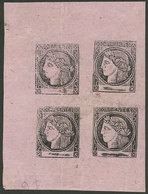 ARGENTINA: GJ.11, Lilac Rose, Spectacular MNH Block Of 4 With Full Original Gum (light Hinge Marks In The Sheet Margin,  - Corrientes (1856-1880)