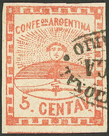 ARGENTINA: GJ.1, Used In Rosario, Very Fine Quality, Signed By Alberto Solari On Back - Otros & Sin Clasificación