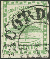 ARGENTINA: GJ.2, 10c. Green, With Semi-circle CORDOBA-FRANCA Cancel, Tiny Defect On Back, Superb Front, Rare, Signed By  - Altri & Non Classificati