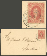 ARGENTINA: GJ.19b, 1st Printing, Very Clear Impression With PARTIAL DOUBLE IMPRESSION Variety, Franking An Entire Letter - Sonstige & Ohne Zuordnung