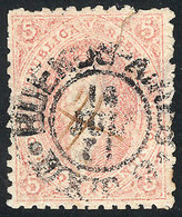 ARGENTINA: VERY LATE USE: GJ.20, 3rd Printing In A Rare Light Rose Color, Double Cancellation: Pen Cancel And Double Cir - Autres & Non Classés