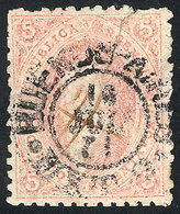 ARGENTINA: VERY LATE USE: GJ.20, 3rd Printing In A Rare Light Rose Color, Double Cancellation: Pen Cancel And Double Cir - Andere & Zonder Classificatie