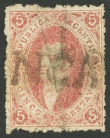 ARGENTINA: "GJ.20, 3rd Printing, With "paper Fold" Variety", And FRANCA Cancel Of Goya, Very Nice!" - Otros & Sin Clasificación