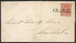 ARGENTINA: GJ.20, 3rd Printing, Orangish Dun-red, Franking An Entire Letter Dated Goya 8/DE/1865, Sent To San Nicolás An - Otros & Sin Clasificación