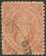 ARGENTINA: GJ.20dj, 3rd Printing, With Combination Of Varieties: Dirty Plate Horizontally, Very Notable + Mulatto, Used  - Other & Unclassified