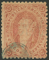 ARGENTINA: GJ.20j, 3rd Printing, Mulatto, With Attractive Cancel, Possibly Of STAGECOACH MAIL, Excellent Quality! - Otros & Sin Clasificación