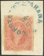 ARGENTINA: GJ.20j, 3rd Printing, Mulatto, Superb Example On Fragment With Blue Rimless Datestamp Of PARANÁ, Excellent! - Otros & Sin Clasificación