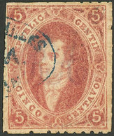 ARGENTINA: "GJ.20, 3rd Printing, With Variety "beauty Spot On The Forehead", Used In Mendoza, VF!" - Otros & Sin Clasificación
