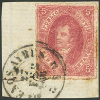 ARGENTINA: GJ.25, 4th Printing, On Fragment With Almost Complete Cancel Of Buenos Aires, VF Quality! - Other & Unclassified