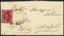 ARGENTINA: GJ.26A, 5th Printing, Cerise-carmine, Lightly Parchment-like Paper, Fantastic Example Franking A Folded Cover - Autres & Non Classés