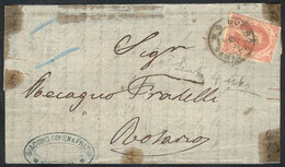 ARGENTINA: GJ.34, 8th Printing, Franking An Entire Letter Dated GENOVA (Italy) 31/MAY/1872, Sent Privately Via Ship To B - Altri & Non Classificati