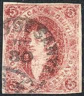 ARGENTINA: GJ.34c, 8th Printing, With Very Notable Lacroix Freres Watermark, Used In Santa Fe On 30/JUN/1872, Excellent  - Otros & Sin Clasificación