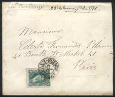 ARGENTINA: GJ.50, 1876 Belgrano 16c. Rouletted Franking A Cover Sent From Buenos Aires To Paris On 8/JA/1881, Very Nice! - Oblitérés