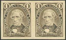 ARGENTINA: GJ.98P, 1889 1c. Velez Sarsfield, IMPERFORATE PAIR, Excellent! - Gebruikt