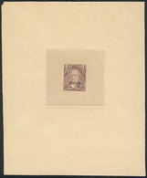 ARGENTINA: GJ.98, 1c. Dalmacio Velez Sársfield, Die Proof In Dark Lilac, Printed On Thin Paper And Mounted On Card, Exce - Usati
