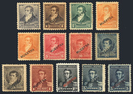 ARGENTINA: GJ.137 + Other Values, Lot Of 13 Examples With MUESTRA Overprint (11 Black, 2 Red), Fine To VF General Qualit - Oblitérés