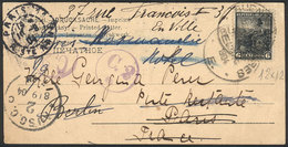 ARGENTINA: GJ.245, 6c. Liberty Perf 12, Franking A PC Sent From Buenos Aires To France On 14/AU/1904, VF Quality, Scarce - Usati