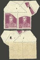 ARGENTINA: GJ.594, Pair With Dramatic Perforation Variety, Due To Multiple Foldovers, VF Quality, Rare! - Gebruikt