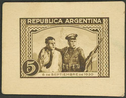 ARGENTINA: "Photographic Proof Of An Unadopted Design Of 5c. Value Of The "1930 Revolution" Issue, Showing A Soldier And - Oblitérés