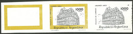 ARGENTINA: RARE PROOF: GJ.1850, 1979/82 1,000P. General Post Office, Imperf Strip Of 3, The First One Only With The Oche - Gebruikt