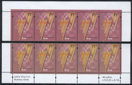 ARGENTINA: GJ.3090c, 2 Strips Of 5, DIFFERENT COLORS, Excellent Quality! - Used Stamps
