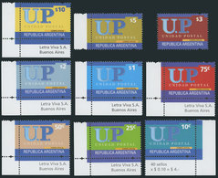 ARGENTINA: GJ.3178/3186, 2002/8 UP Stamps, Complete Set Of 9 Values With Bright Gum, VF! - Gebraucht