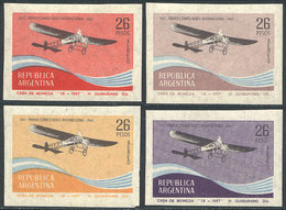 ARGENTINA: GJ.1418, 1967 First Airmail (airplane), PROOFS Printed On The Paper Used For The Issue (with Gum And Watermar - Autres & Non Classés