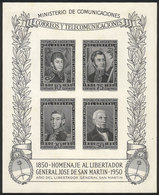 ARGENTINA: GJ.HB 13, 1950 Centenary Of San Martin, TRIAL COLOR PROOF Printed In Black On Opaque Paper, VF Quality! - Sonstige & Ohne Zuordnung