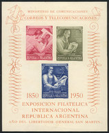 ARGENTINA: GJ.HB 14, 1950 EFIRA Exhibition (stamp Design), TRIAL COLOR PROOF On Opaque Paper, Unadopted Colors, VF, Rare - Andere & Zonder Classificatie