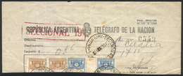 ARGENTINA: Receipt For A Telegram Sent In OC/1930 With The Labels Corresponding To The Receipt Of The Stamps GJK.16 And  - Andere & Zonder Classificatie