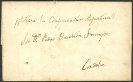 ARGENTINA: "Entire Letter Sent From Santiago Del Estero To Córdoba On 4/SE/1848, Carried By Relay Mail Without Postage,  - Voorfilatelie