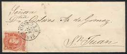 ARGENTINA: Small Cover Franked By GJ.37 (5c. Rivadavia With Groundwork Of Horizontal Lines), Sent From B.Aires To San Ju - Prefilatelia