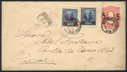 ARGENTINA: 5c. Stationery Envelope + GJ.133/4, Used In Buenos Aires On 27/SE/1891, Very Nice! - Prefilatelia