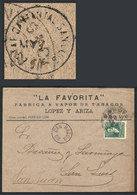 ARGENTINA: "Cover With Advertising Corner Card (TOBACCO Steam Factory, On Back: "Favoritos" CIGARETTES), Franked With 2c - Prefilatelia